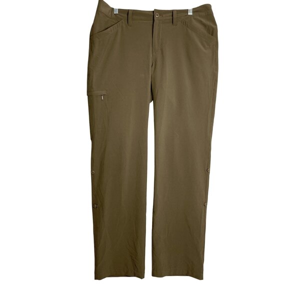 Eddie Buaer‎ Khaki Travex 0663 Adventure Roll Up Cargo Outdoor Pants Womens 12 - Picture 1 of 9